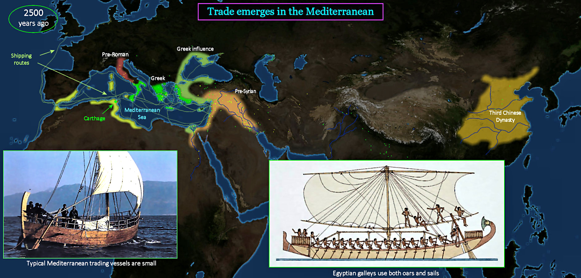 Mediterranean trade, 1500 BC map